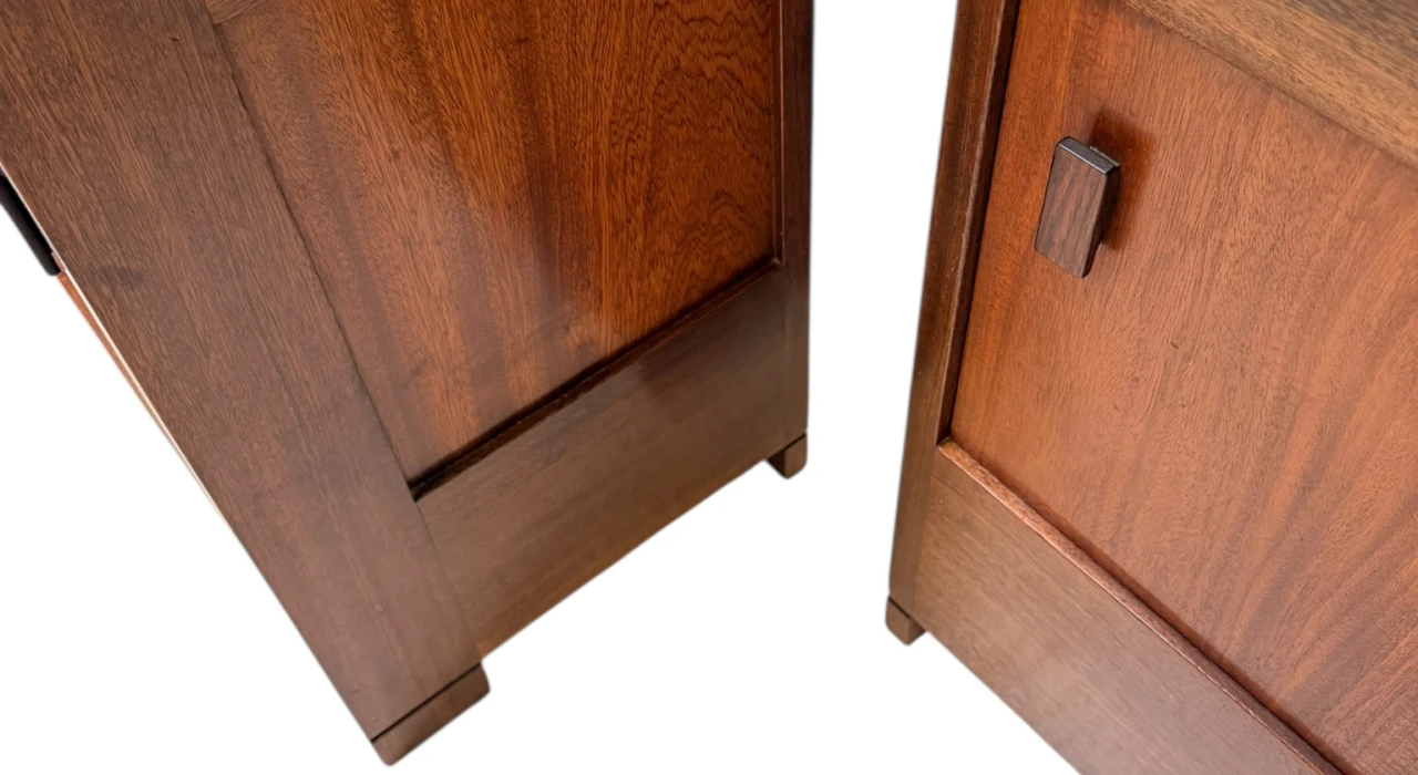 Art Deco Modernist Nightstands by J.A. Muntendam for L.O.V. Oosterbeek, 1920s